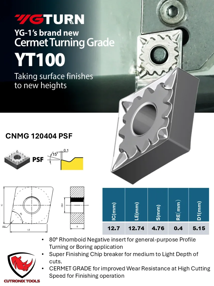 [22002531] CNMG120404-PSF-YT100/CNMG431-PSF