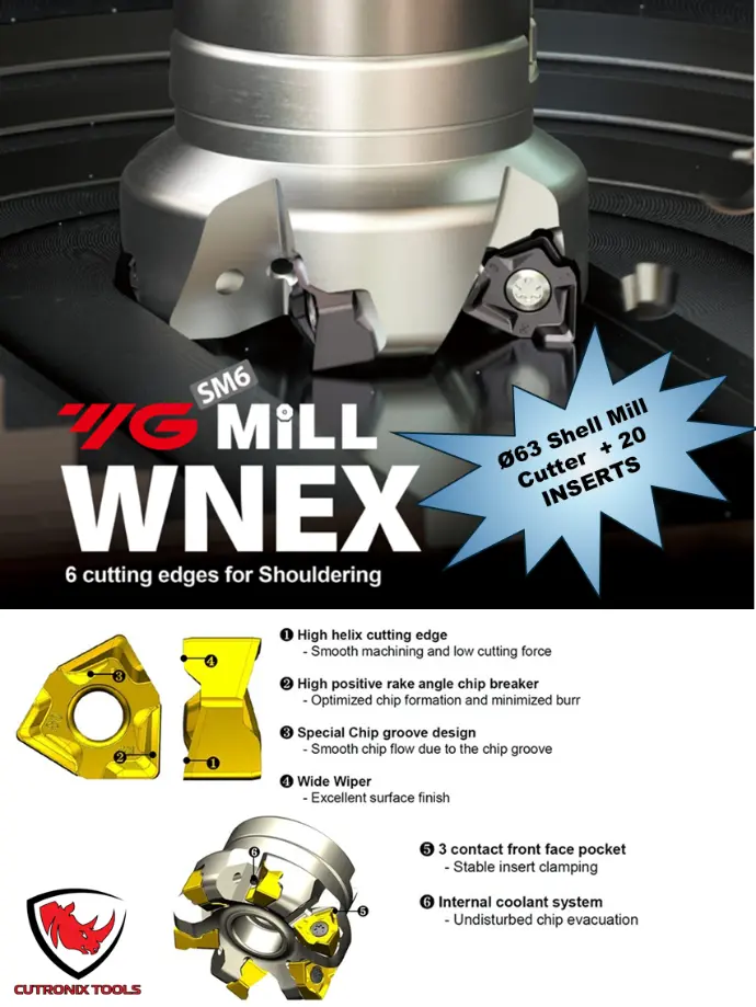 [25-0000319] KIT Ø63 (Z6) YG SM6 MILL WNEX 08